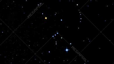 Starry background with the Orion constellation.