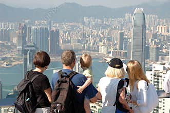 Famly sightseeing Hong Kong