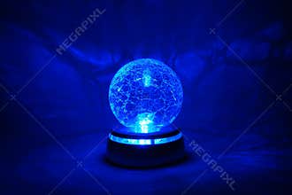 Blue bright crystal ball