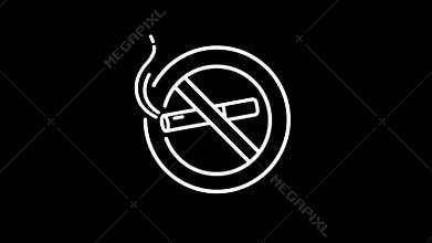 No Smoking line icon on the Alpha Channel