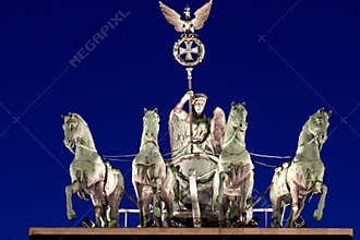 The Quadriga at night