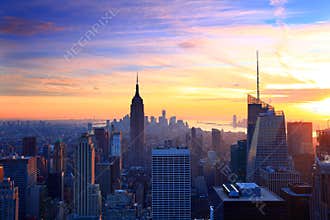 New York City skyline twilight