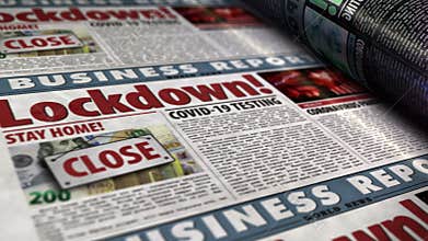 Lockdown COVID-19 coronavirus crisis closed economy newspaper printing press