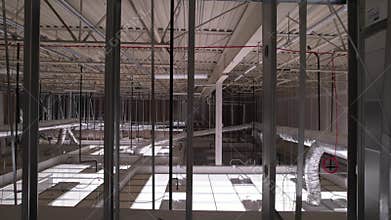 Commercial Building Ceiling Grid and HVAC Installation