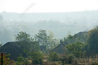 The landscape Of mountaint village in Hunan
