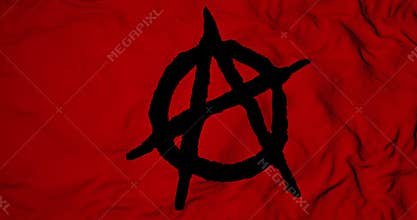 Anarchist flag in 3D rendering