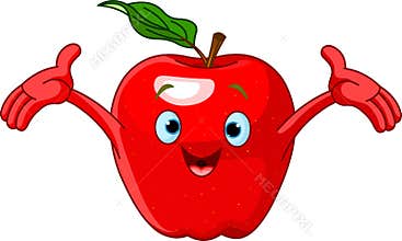 Cheerful Cartoon Apple character