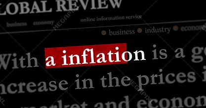Headline news titles media with inflation, recession and economy crisis animation