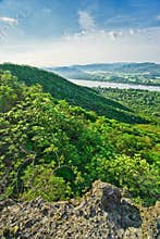 View from Burda mountains over river Danube
