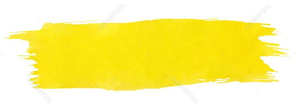 Yellow stroke of paint brush