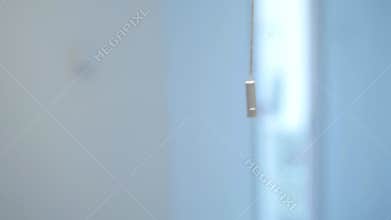 Girl Turn Off the Light in Dark Room, Child Turning the Light Off a Led Bulb, Kid Turns the Light Off at Home, Pull Switch On Off