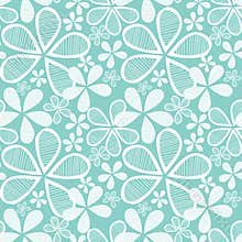 Flowers on Blue Seamless Background