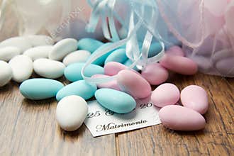Different colored candy favor