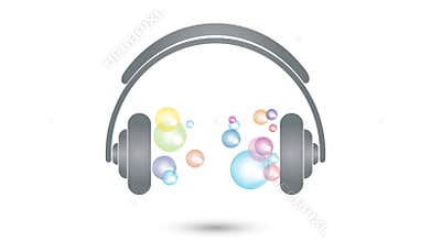 Headphones and soap bubbles, Headphones and equalizer, technology video, music and sound Video