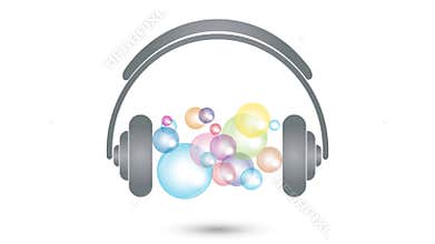 Headphones and soap bubbles, Headphones and equalizer, technology video, music and sound Video