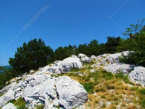 Top of Skavnica hill in Littoral region of Slovenia