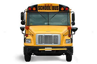 Front view of school bus