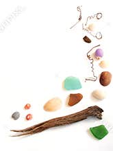 Sea shore collection items frame border