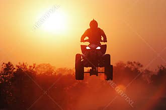 Silhouette ATV jump