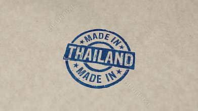 Made in Thailand stamp and stamping animation
