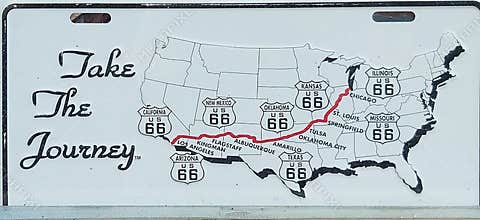 Route 66 license plate