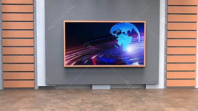 3D Virtual News Studio Background