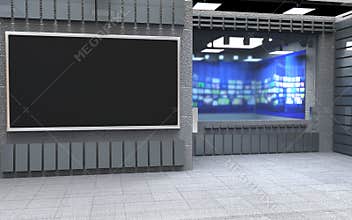 3D Virtual News Studio Background