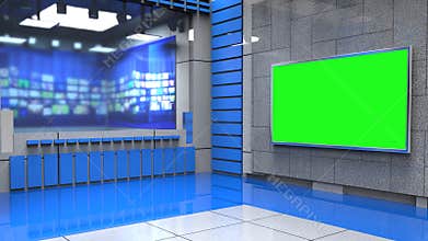 3D Virtual News Studio Background