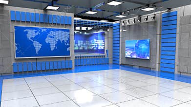 3D Virtual News Studio Background