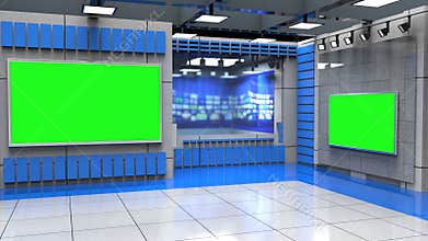 3D Virtual News Studio Background