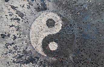 Yin Yang Spiritual Symbol, chakra healing painted decoration, handmade