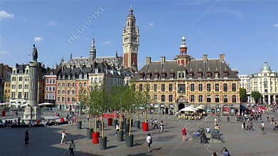 Grand Place, Place Charles de Gaulle in Lille, France
