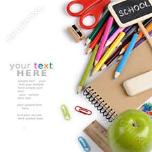 School stationery with copyspace