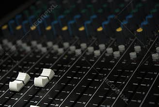 PA sound mixer faders