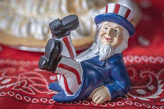 Uncle Sam and pie on a picnic