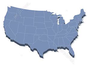 Vector map of the united states of america