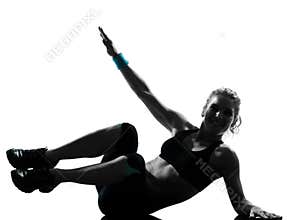 Woman workout fitness posture abdominals push ups