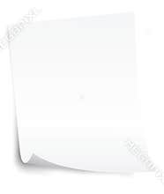 Blank paper sheet with curl corner