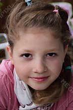 Closeup of pretty little girl