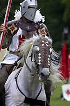 Knights jousting warwick castle England uk