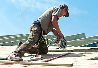 Roofer with rotary drill