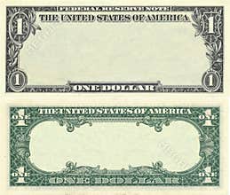 Clear 1 dollar banknote pattern