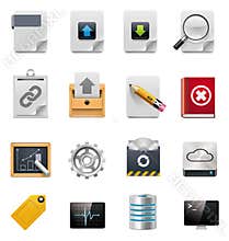Vector file server administration icon set