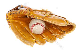 Baseball ball and mit