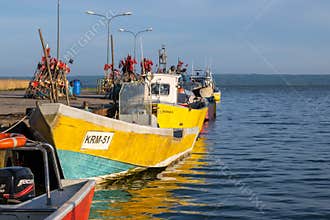 Fishing port of Krynica Morska, Poland