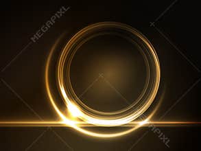 Golden glowing round frame for your text