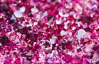 Many small ruby diamond stones, luxury background