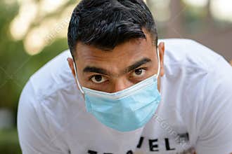 A man wearing mask. casual portrait.