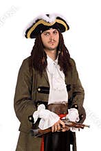 Young man in a pirate costume