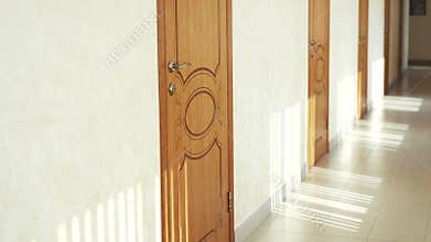 empty hotel corridor into the coronavirus a pandemic. bankruptcy of hostel hotel in coronavirus no people losses. empty